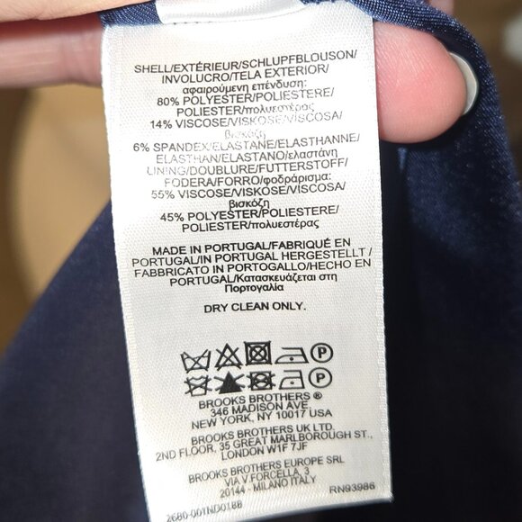 Brooks Brothers Bonotto Sheath Dress, Navy - Women's size 6 - Picture 7 of 7